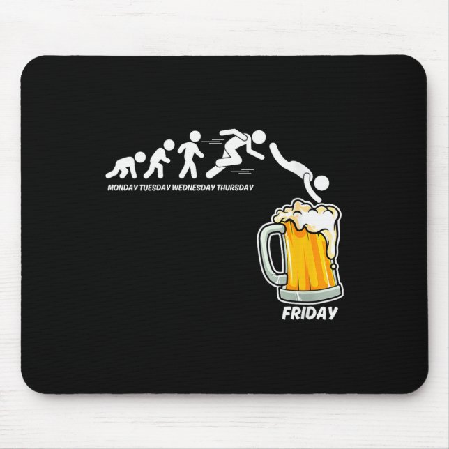 Womens Monday To Friday Beer Drinking Funny Work W Mouse Pad (Front)