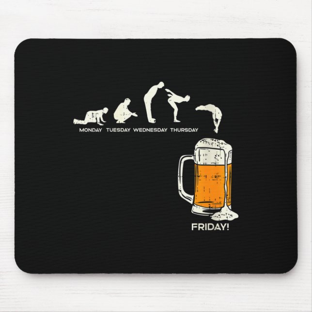 Womens Monday To Friday Beer Funny Work Week Drink Mouse Pad (Front)