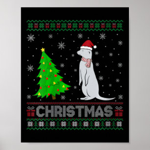 Womens Mongoose Xmas Tree Lighting Ugly Christmas  Poster