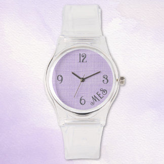 Women's Monogram Lavender Clear Silicone Watch