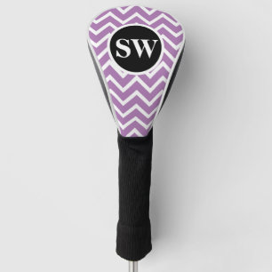 Womens monogrammed purple chevron Personalise Golf Head Cover