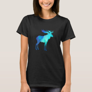 Womens Moose Heartbeat Ecg Scandinavia Northern Li T-Shirt