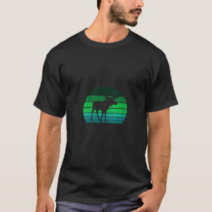 Womens Moose Heartbeat for Moose Lovers Reindeer S T-Shirt