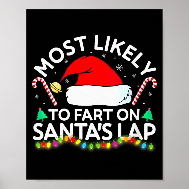 Womens Most Likely To Fart On Santa's Lap Family M Poster (Front)