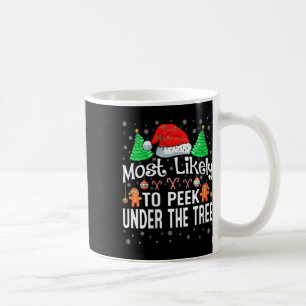 Womens Most Likely To Peek Under The Tree Christma Coffee Mug