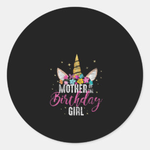 Womens Mother Of The Birthday Girl Mommy Gifts Uni Classic Round Sticker