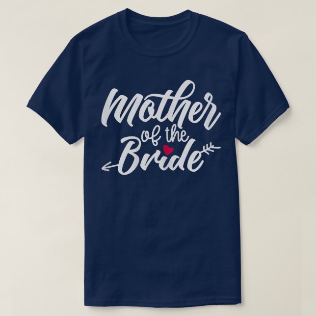 Womens Mother Of The Bride Arrow Heart Wedding Bac T-Shirt (Design Front)