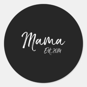 Women's mother's day gift for moms cute mama est. classic round sticker