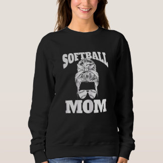 Womens Mothers Day   Softball Mum Softball Mama Sweatshirt