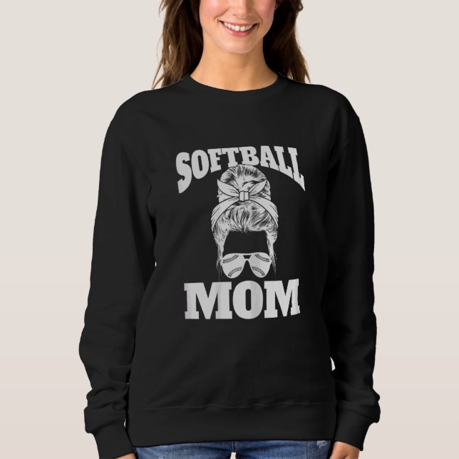 Womens Mothers Day   Softball Mum Softball Mama Sweatshirt (Front)