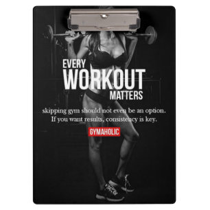 Women's Motivation - Every Workout Matters - Gym Clipboard