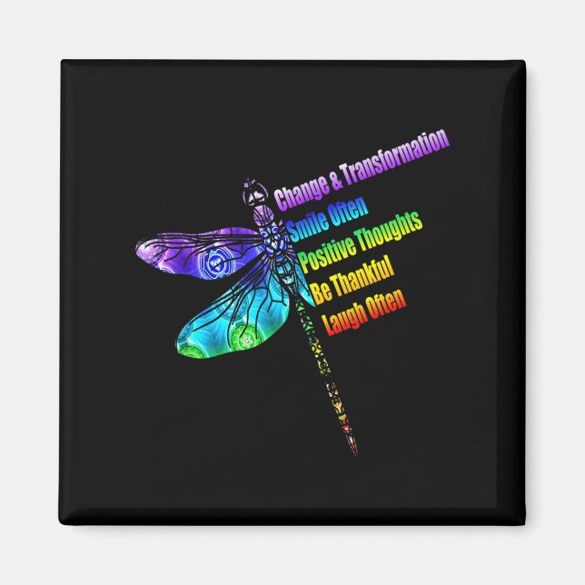 Womens Motivational Insration Gift Dragonfly  Magnet (Front)