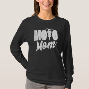 Womens Moto Mum Motorcycle Motocross Dirt Bike Rac T-Shirt