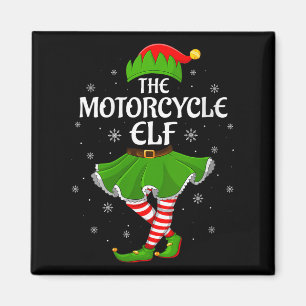 Womens Motorcycle Elf Christmas Family Girls Women Magnet