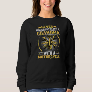 Womens  motorcycle rider grandma design cool biker sweatshirt
