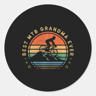 Womens Mountain Bike Retro Biking Vintage - Mtb Bi Classic Round Sticker