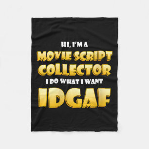 Womens Movie Script Collector Film Memorabilia Fleece Blanket