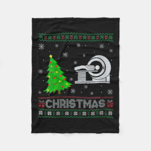 Womens Mri Tech Xmas Tree Lighting Ugly Christmas Fleece Blanket