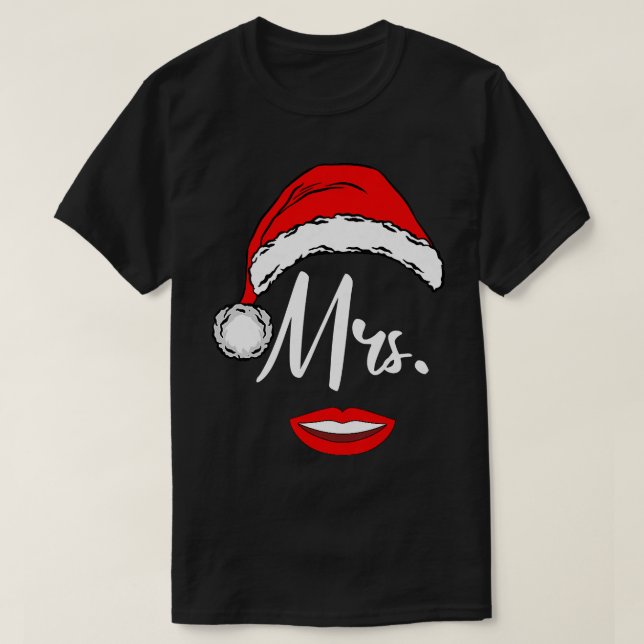 Womens Mrs Santa Claus Outfit Matching Couples Chr T-Shirt (Design Front)