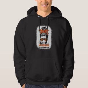 Womens MS Warrior Messy Bun Leopard Multiple Scle Hoodie