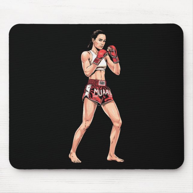 Women's Muay Thai Training _1  Mouse Pad (Front)