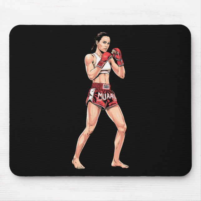 Women's Muay Thai Training  Mouse Pad (Front)