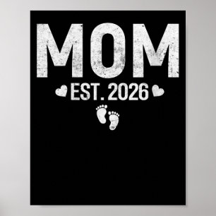 Womens Mum Est 2026 Mothers Day Pregnancy Mummy Poster