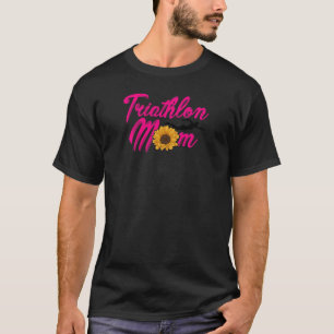 Womens Mum Graphic Run Bike Swim Triathlon Triathl T-Shirt