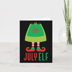 Womens Mum July Elf Christmas In July Card