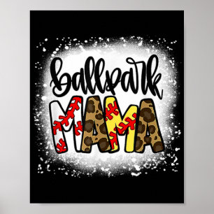 Womens Mum Life Softball Baseball Mothers Day Poster