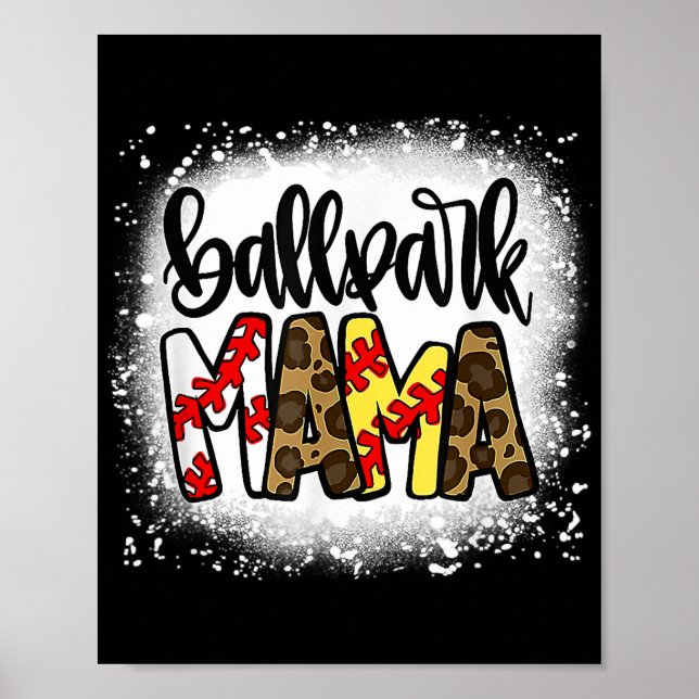 Womens Mum Life Softball Baseball Mothers Day Poster (Front)