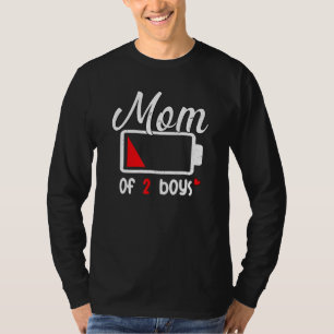Womens Mum Of 2 Boys From Son Mother's Day Birthda T-Shirt