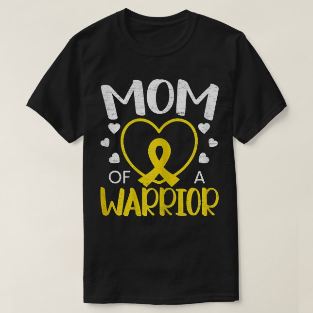 Womens Mum Of A Warrior Childhood Cancer Awareness T-Shirt (Design Front)