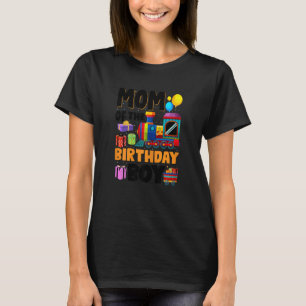 Womens Mum Of The Birthday Boy Trains Birthday Par T-Shirt
