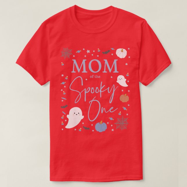 Womens Mum of the Spooky One First Birthday Blue B T-Shirt (Design Front)