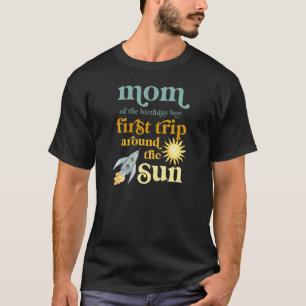 Womens Mum Outer Space 1st Birthday First Trip Aro T-Shirt