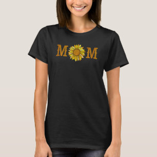 Womens Mum Sunflower Floral Cute Flower Graphic Ha T-Shirt