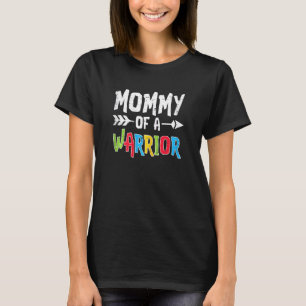 Womens Mummy Of A Warrior Autism Awareness Family T-Shirt