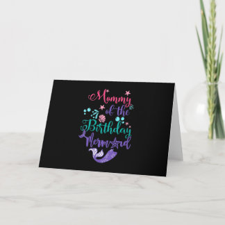 Womens Mummy of The Birthday Mermaid Matching Card
