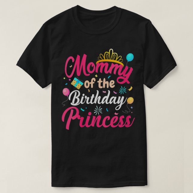 Womens Mummy Of The Birthday Princess Cute Mum Mam T-Shirt (Design Front)