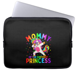 Womens Mummy of the Birthday Princess Girl Dabbing Laptop Sleeve