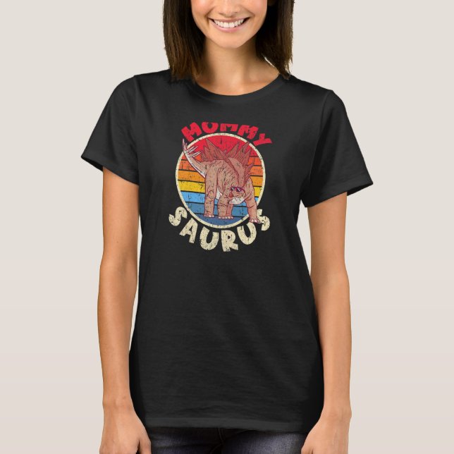 Womens Mummy Saurus I Stegosaurus Stenops I Family T-Shirt (Front)