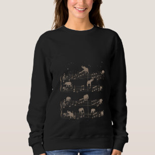 Womens Music Notes Elephant Sweatshirt