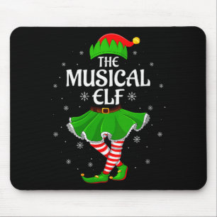 Womens Musical Elf Christmas Family Girls Women El Mouse Pad