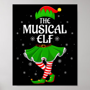 Womens Musical Elf Christmas Family Girls Women El Poster