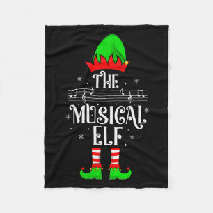 Womens Musical Elf Xmas Christmas Matching Family Fleece Blanket