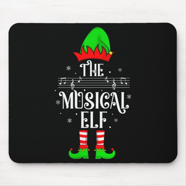 Womens Musical Elf Xmas Christmas Matching Family  Mouse Pad (Front)