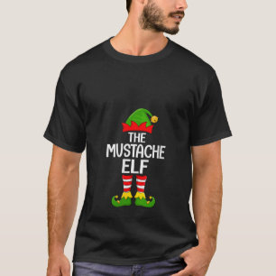Womens Mustache Elf Xmas Matching Family Elf Squad T-Shirt