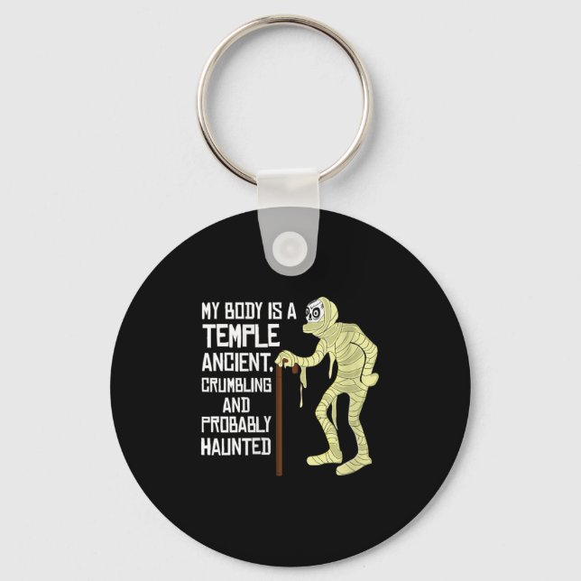 Womens My Body Is A Temple Ancient Crumbling &amp; Key Ring (Front)