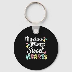Womens My Cl Is Full Of Sweethearts Teacher Valent Key Ring